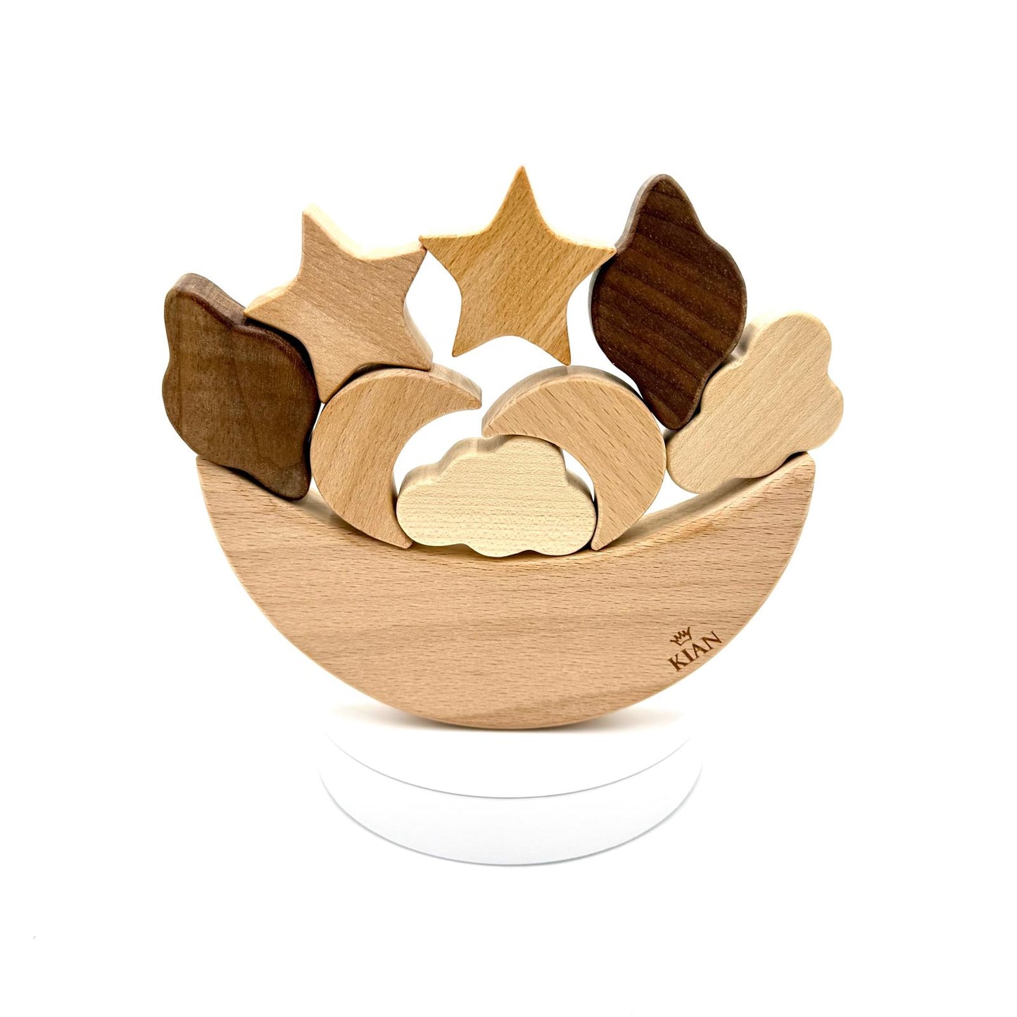 Balanceer Mund-Ausholstapel-Spiel aus Holz für Kinder ab 3 Jahren