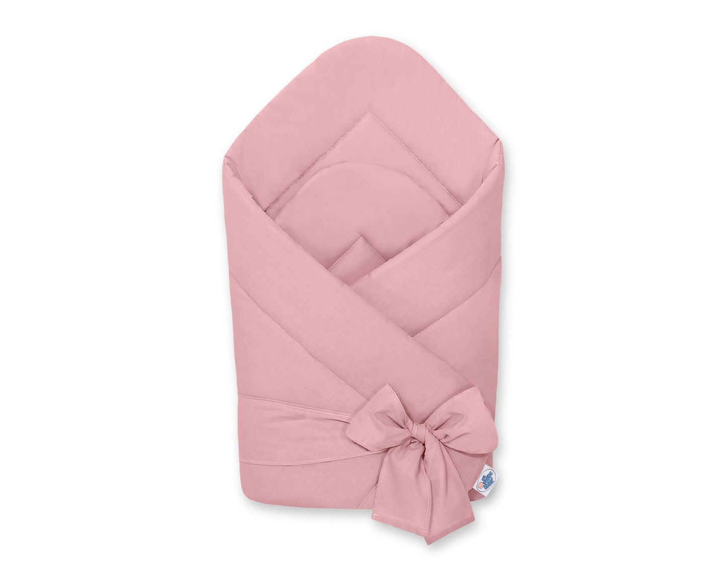 Altrosa Baby Pucksack mit Bindeschleife – weiche Einschlagdecke für Neugeborene, perfekt für Frühling & Herbst