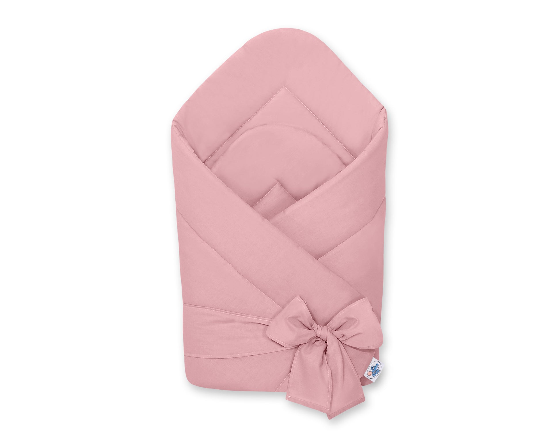 Altrosa Baby Pucksack mit Bindeschleife – weiche Einschlagdecke für Neugeborene, perfekt für Frühling & Herbst