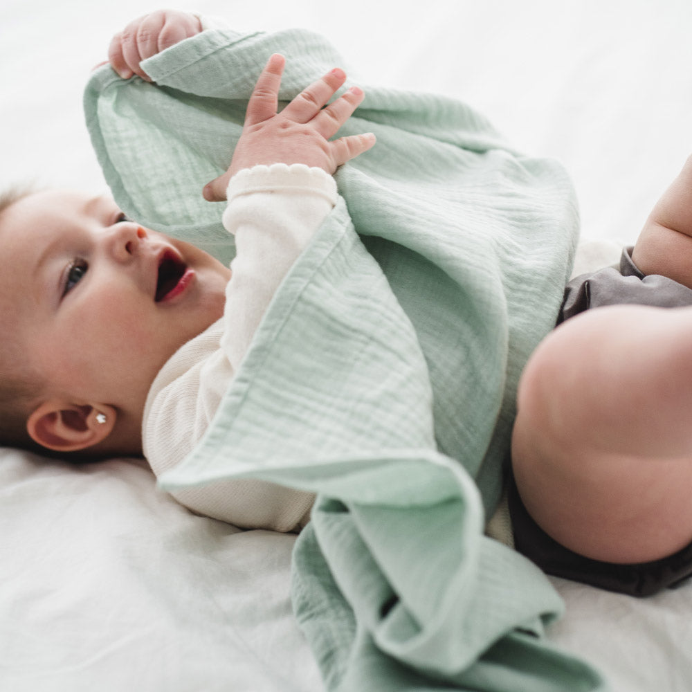 Handgemachtes Musselin-Tuch aus Bio-Baumwolle, ideal als Spucktuch für Babys