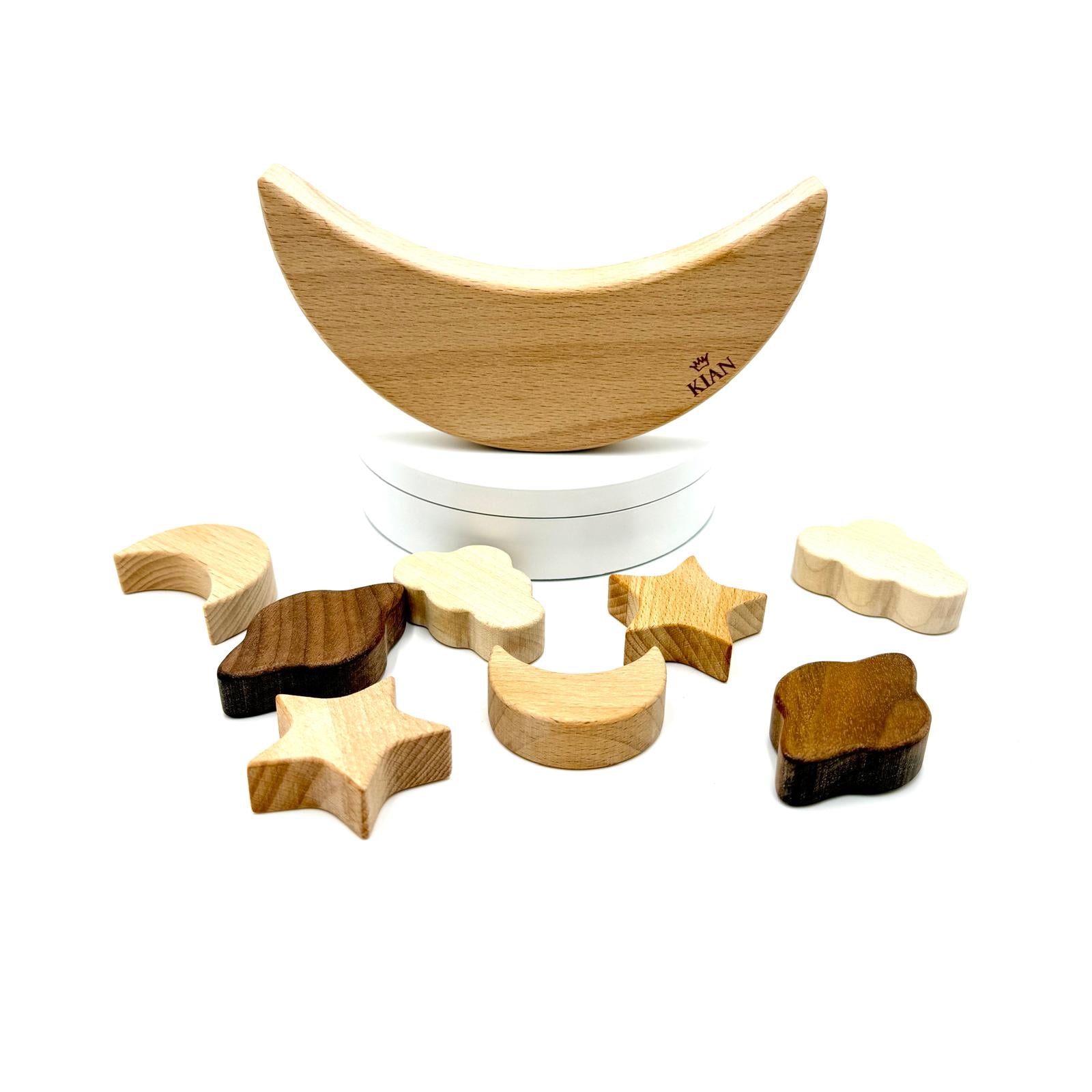 gleichgewicht spielzeug Balancier-Mond Stapelspiel aus Holz – KIAN