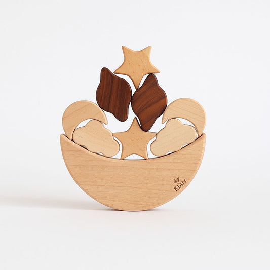 Balanceer Mund-Ausholstapel-Spiel aus Holz für Kinder ab 3 Jahren