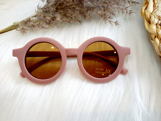 Runde Sonnenbrille für Kinder in Rosa mit UV400-Schutz, stilvolles Accessoire für Mädchen ab 1 Jahr, CE-zertifiziert