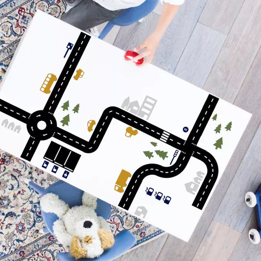 Straßenweg Aufkleber-Set für Kinderzimmer, kreative Spielstraße und Bodenaufkleber für fantasievolles Spielen