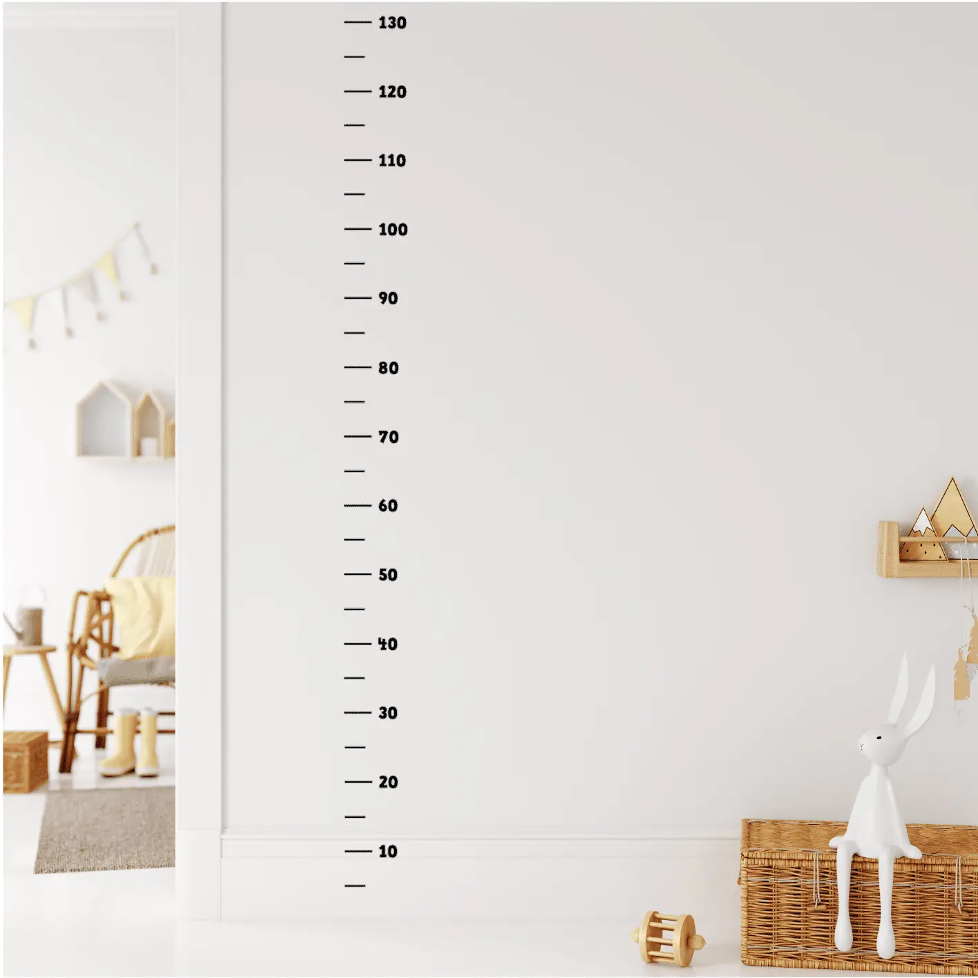 Wandsticker Wachstumsmesser Kinder, modernes Growth Chart Sticker Design zur Größendokumentation im Kinderzimmer